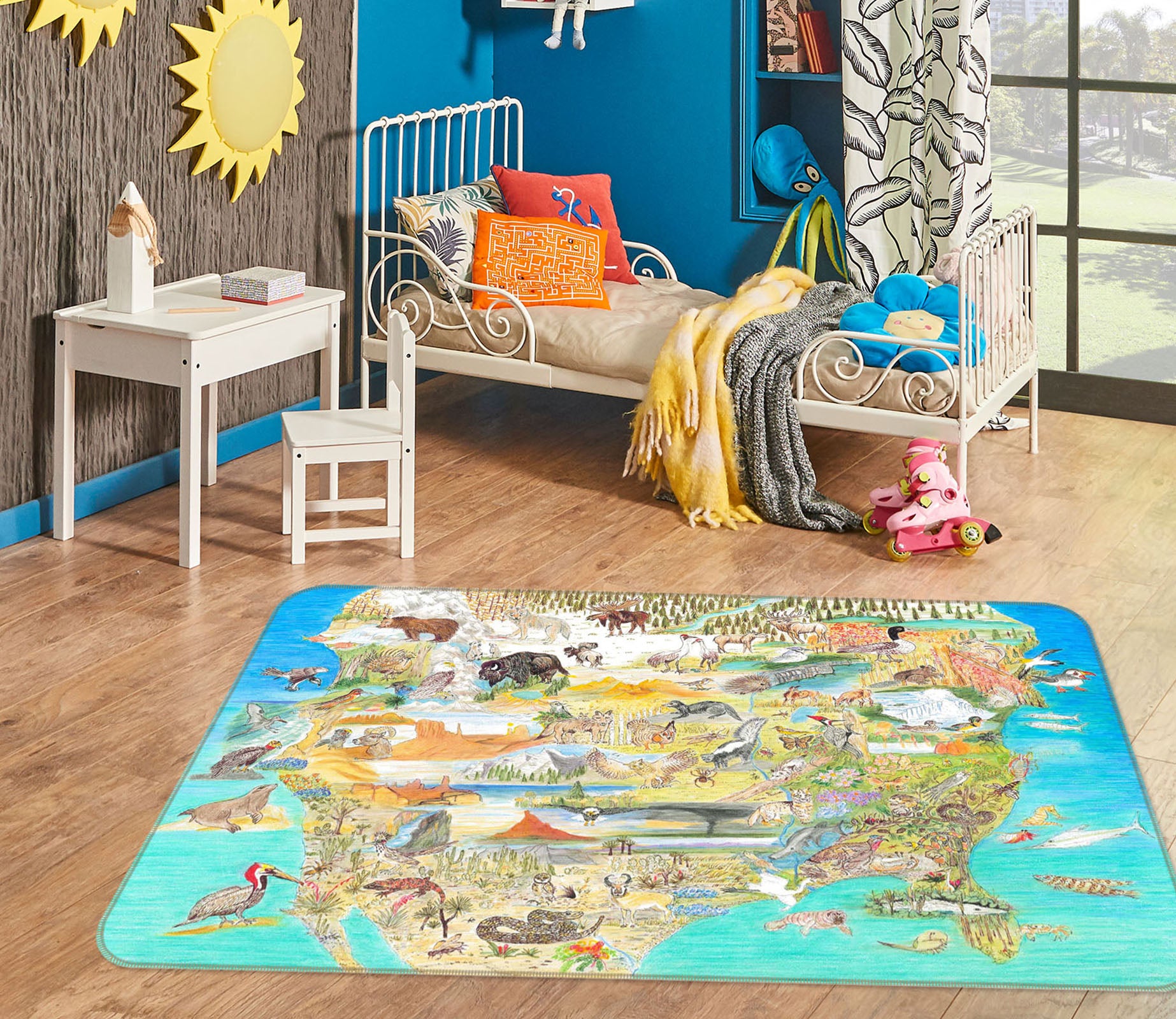 3D Cute Animal 1514 Michael Sewell Rug Non Slip Rug Mat