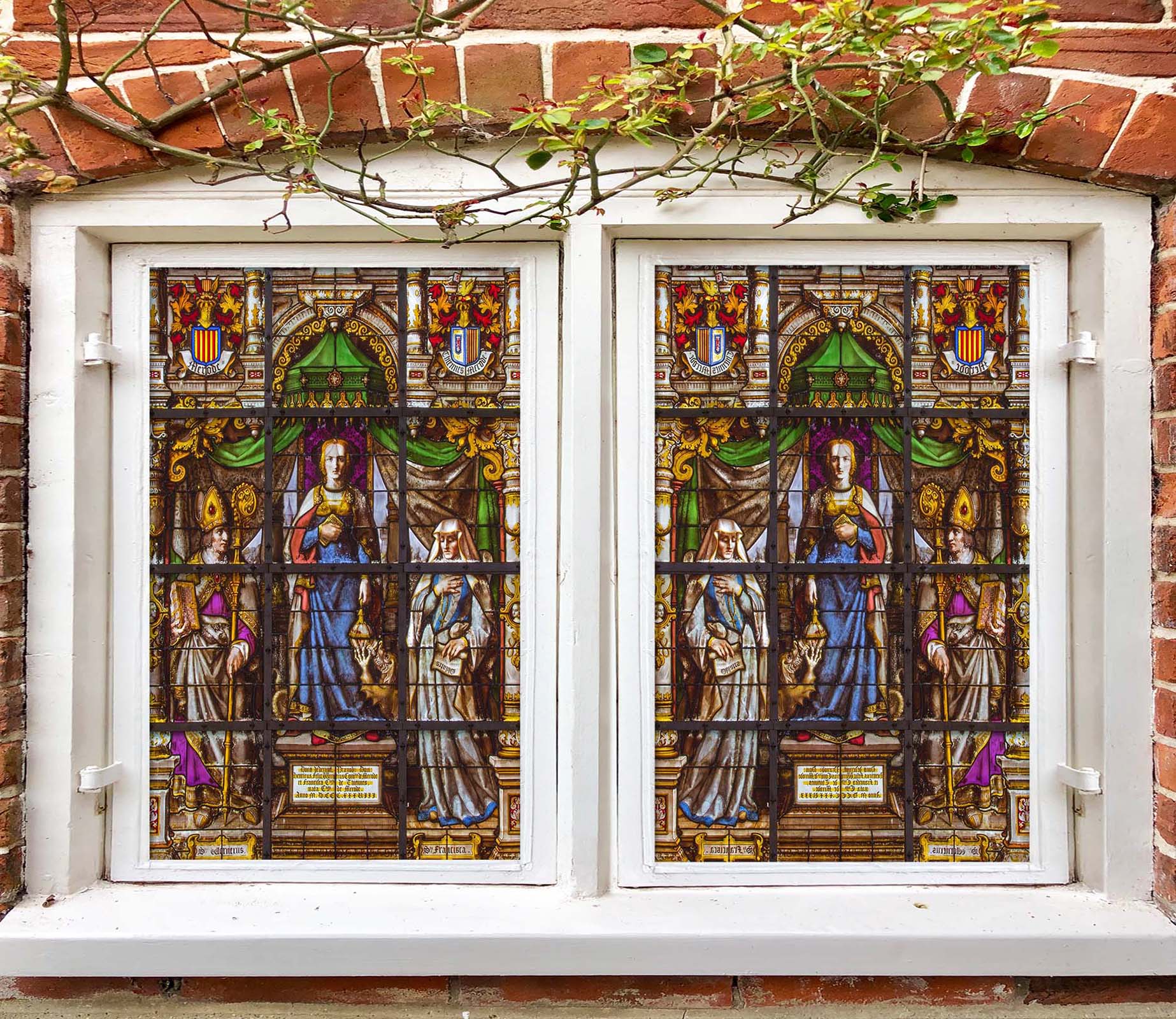 3D Royal Family 138 Window Film Print Sticker Cling Stained Glass UV Block