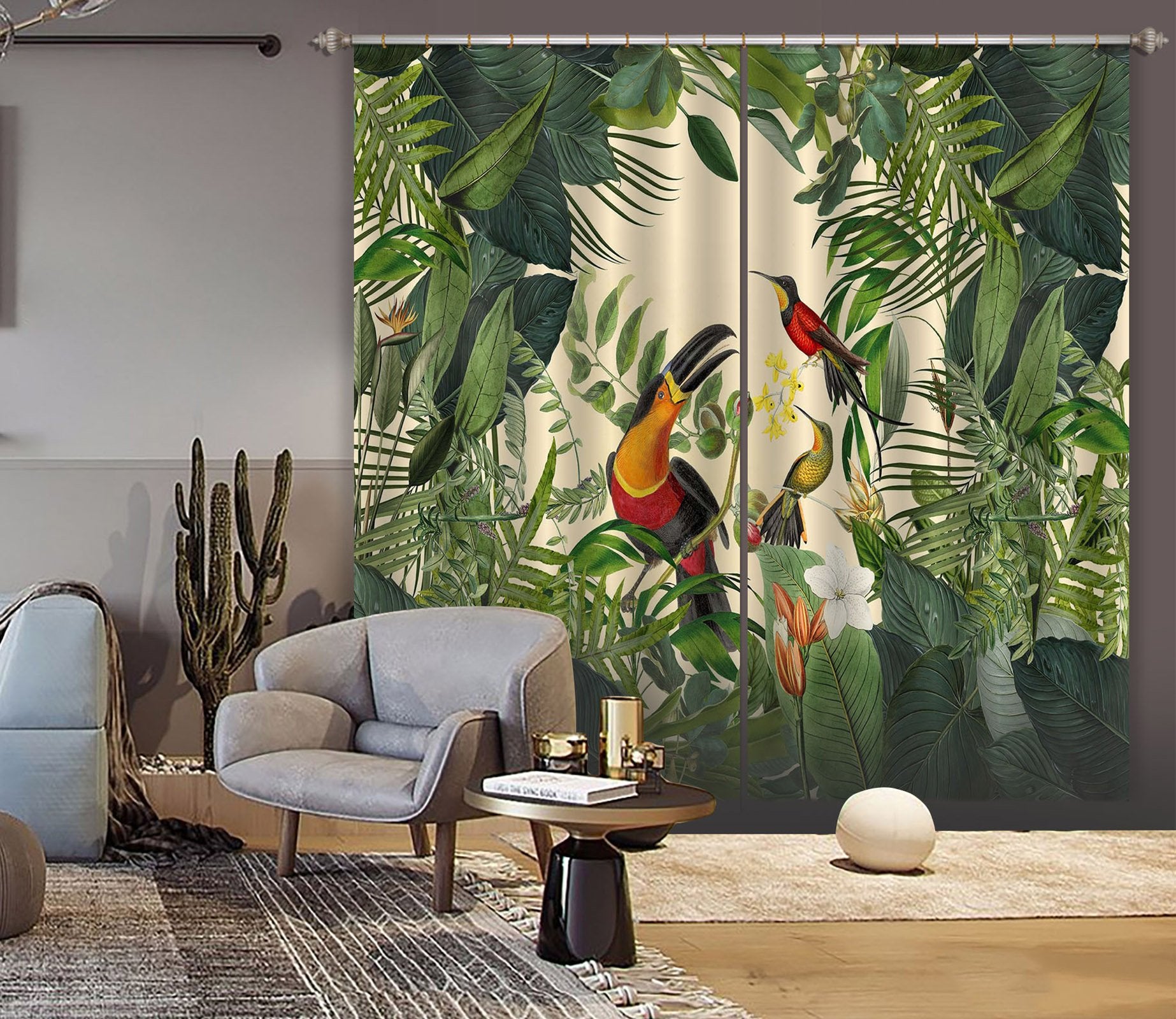 3D Bird Feeding 046 Andrea haase Curtain Curtains Drapes Wallpaper AJ Wallpaper 