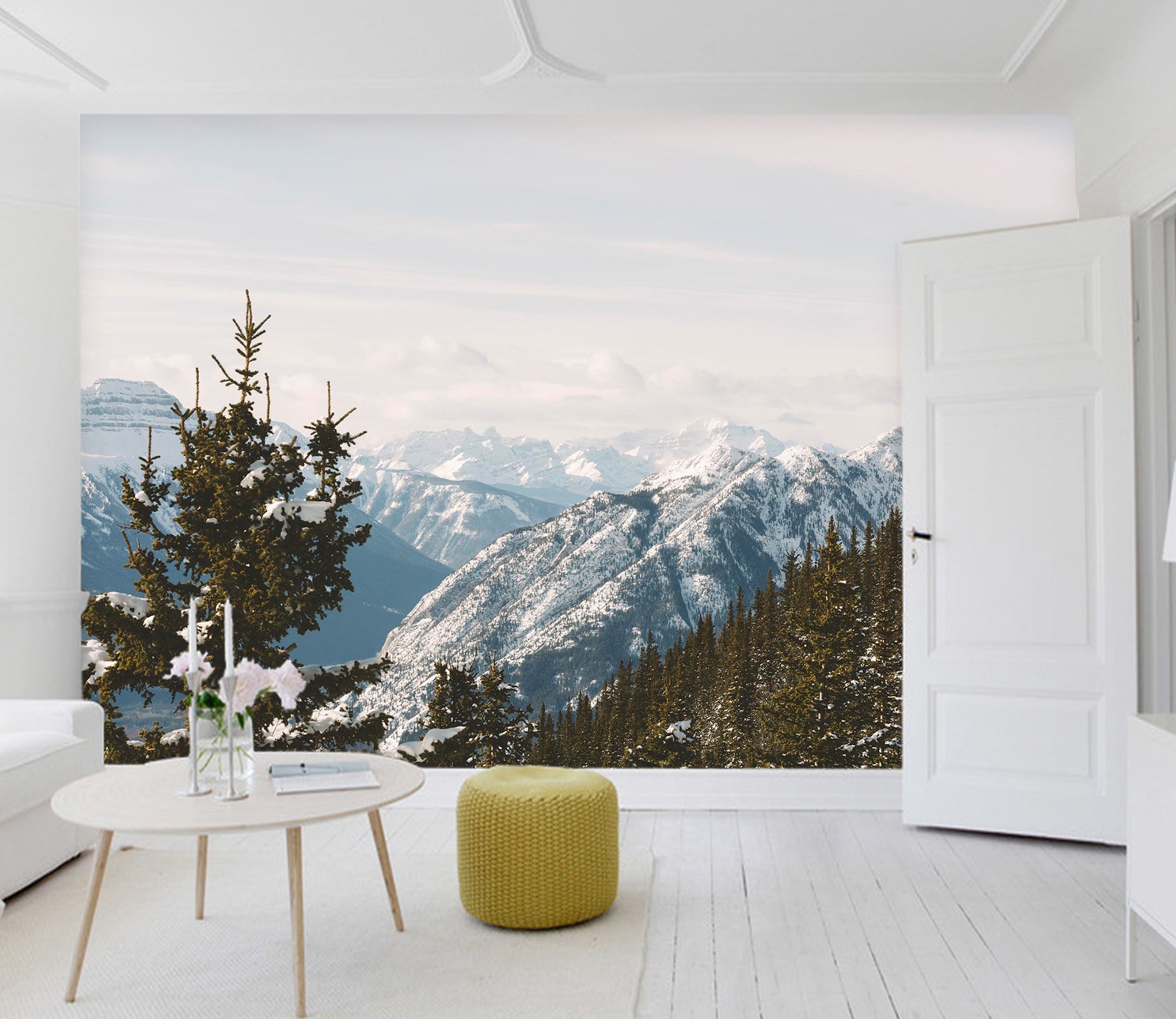 3D Snow Mountain Forest 84 Wall Murals