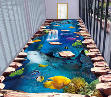 3D Marine Life 129 Floor Mural  Self-Adhesive Sticker Bathroom Non-slip Waterproof Flooring Murals