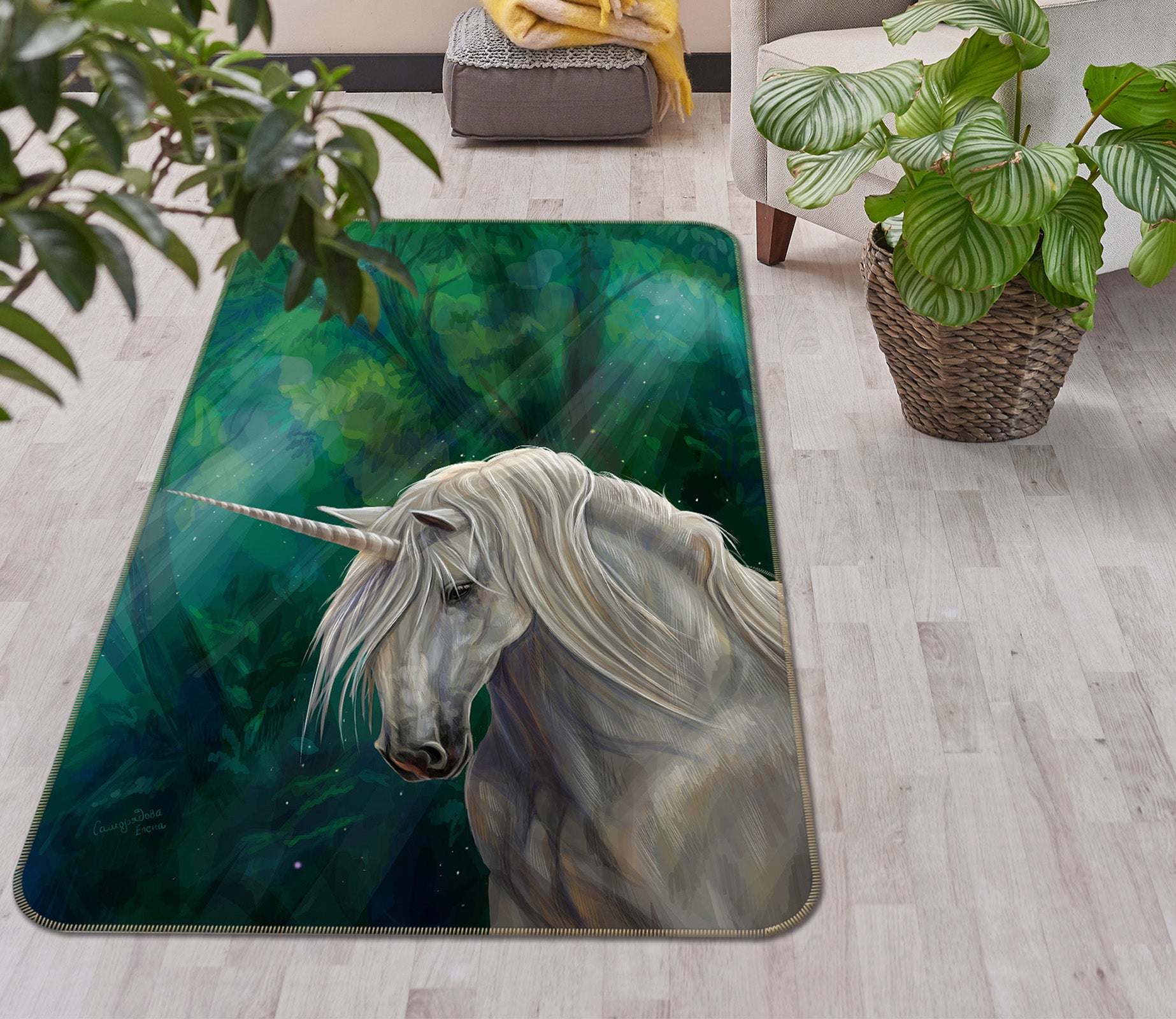 3D Unicorn Forest 154 Animal Non Slip Rug Mat
