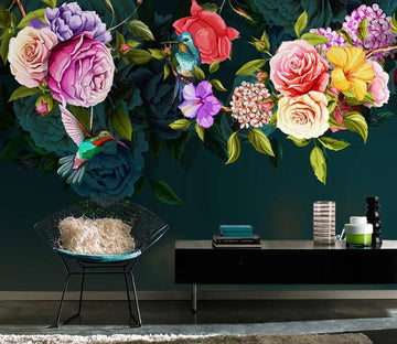 3D Colored Flowers WC94 Wall Murals Wallpaper AJ Wallpaper 2 