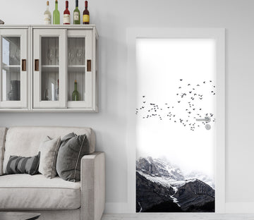 3D Black Ash Mountain Bird 10151 Boris Draschoff Door Mural