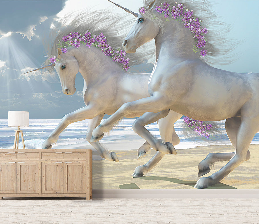 3D Two Horses 1519 Wall Murals