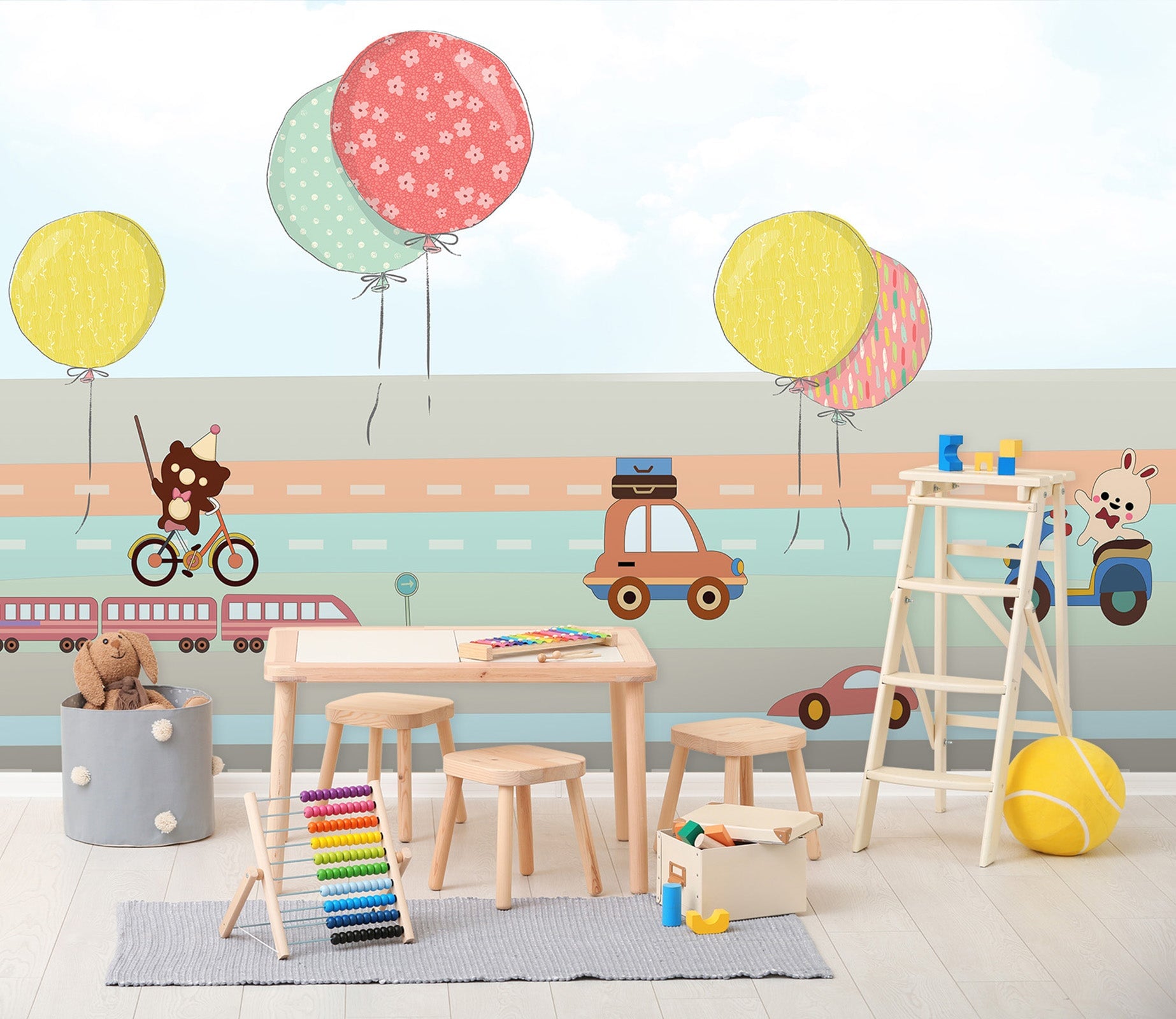 3D Cartoon Balloon 024 Wall Murals Wallpaper AJ Wallpaper 2 