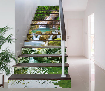 3D Green Water And Bluestone 066 Stair Risers