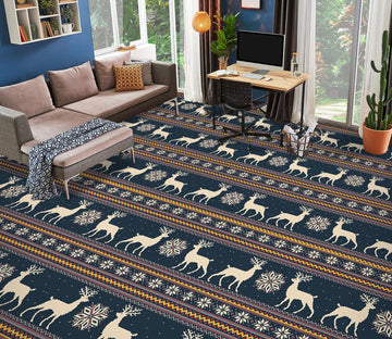3D White Deer Pattern 1510 Floor Mural  Wallpaper Murals Self-Adhesive Removable Print Epoxy