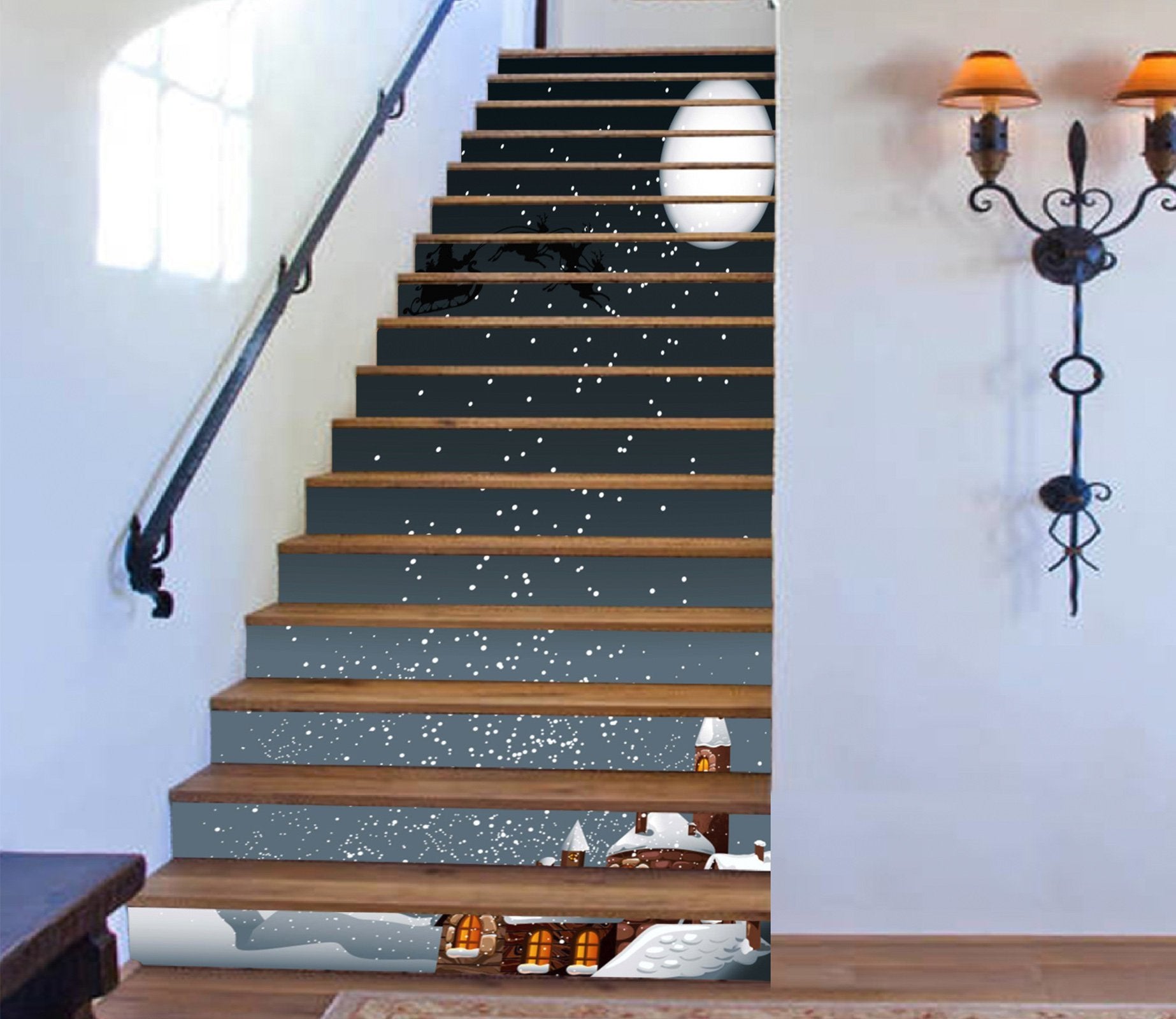 3D Merry Christmas Xmas 1 Stair Risers Wallpaper AJ Wallpaper 