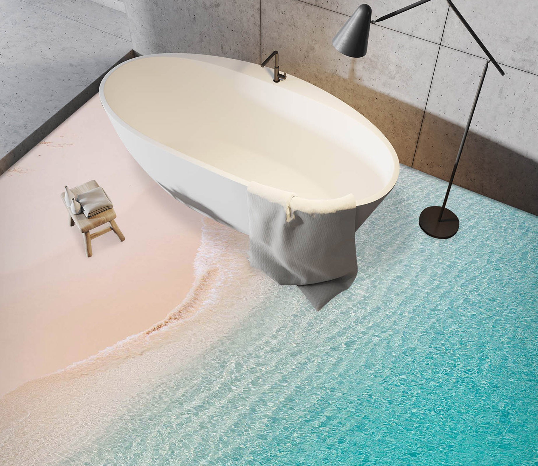 3D Elegant Beach 397 Floor Mural  Wallpaper Murals Rug & Mat Print Epoxy waterproof bath floor