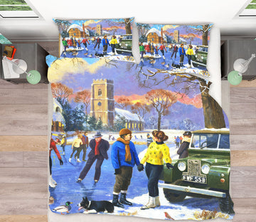 3D Ice Skating Winter 12515 Kevin Walsh Bedding Bed Pillowcases Quilt