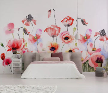 3D Red Flowers 2205 Wall Murals