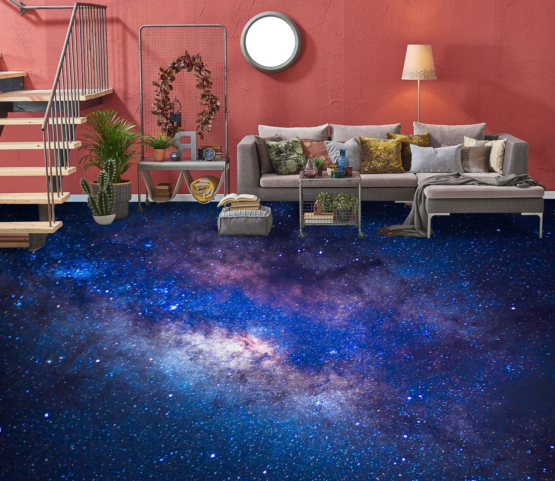 3D Blue Purple Universe 1137 Floor Mural  Wallpaper Murals Self-Adhesive Removable Print Epoxy