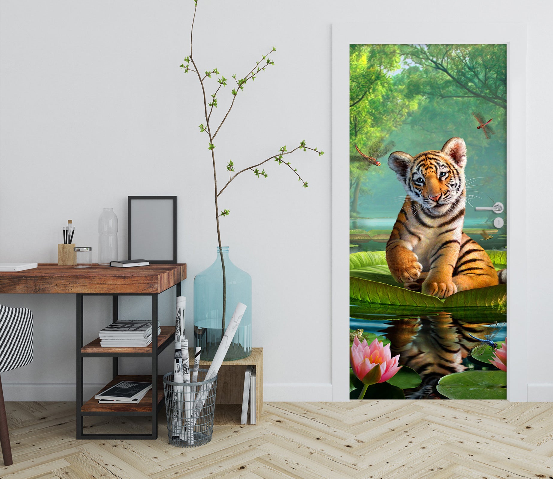 3D Tiger 112156 Jerry LoFaro Door Mural