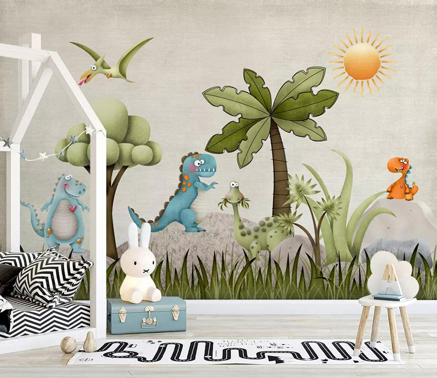 3D Sun Dinosaur Tree WC705 Wall Murals