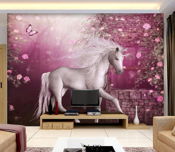 3D Horse Butterfly 447 Wall Murals Wallpaper AJ Wallpaper 2 