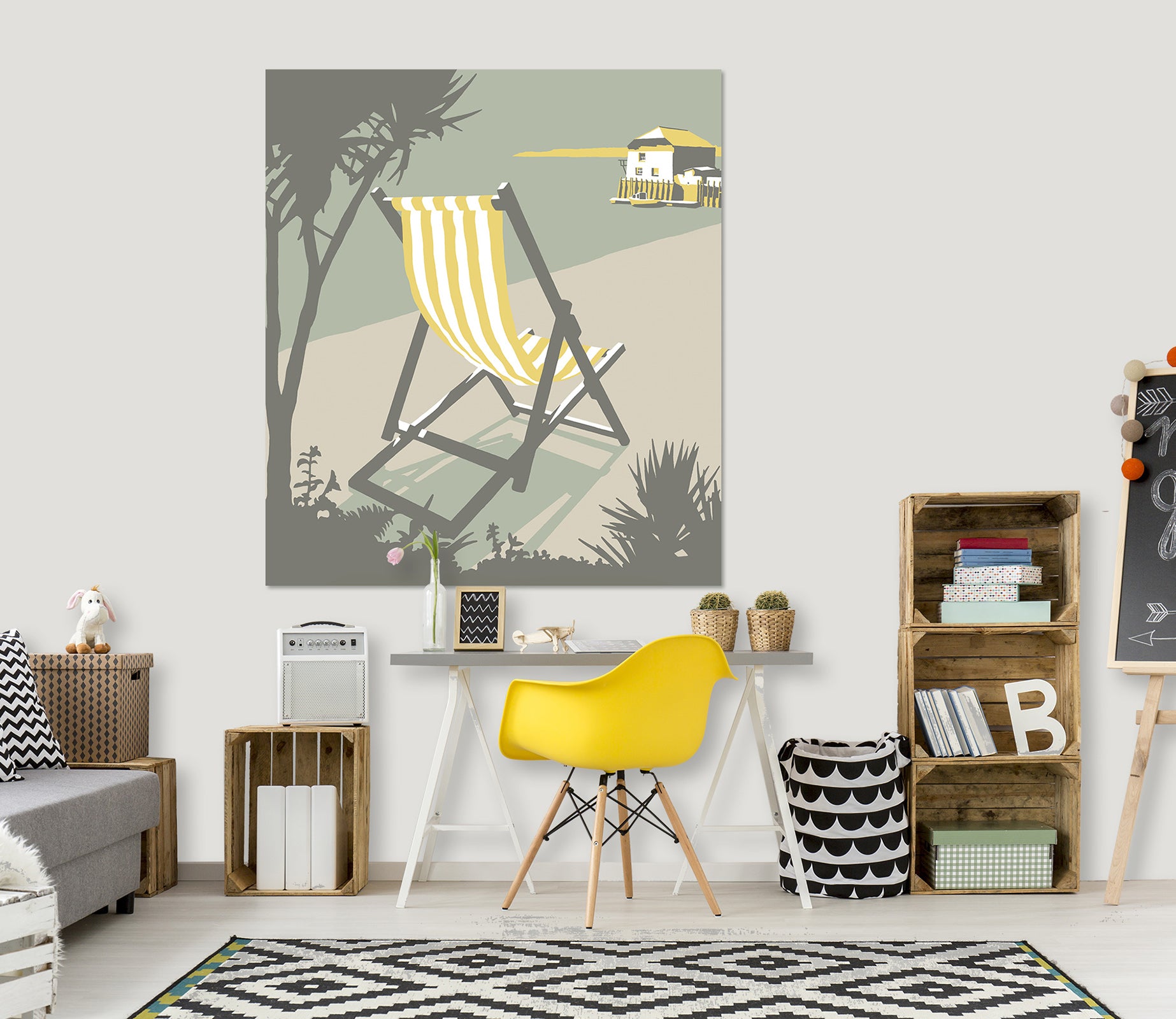 3D Rock Deckchair 051 Steve Read Wall Sticker