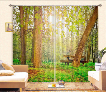 3D Sunny Forest 824 Curtains Drapes