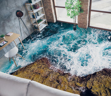 3D Fierce Wave Collision 725 Floor Mural  Wallpaper Murals Rug & Mat Print Epoxy waterproof bath floor