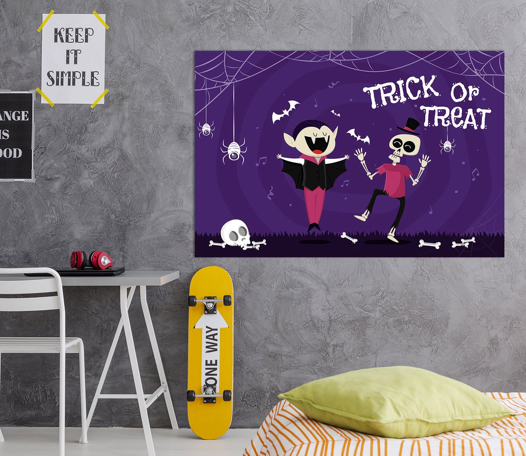3D Cartoon Vampire 012 Halloween Wall Stickers Wallpaper AJ Wallpaper 2 