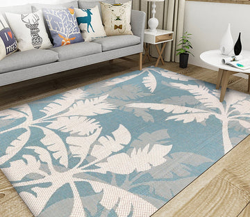 3D White Leaves WG175 Non Slip Rug Mat Mat AJ Creativity Home 