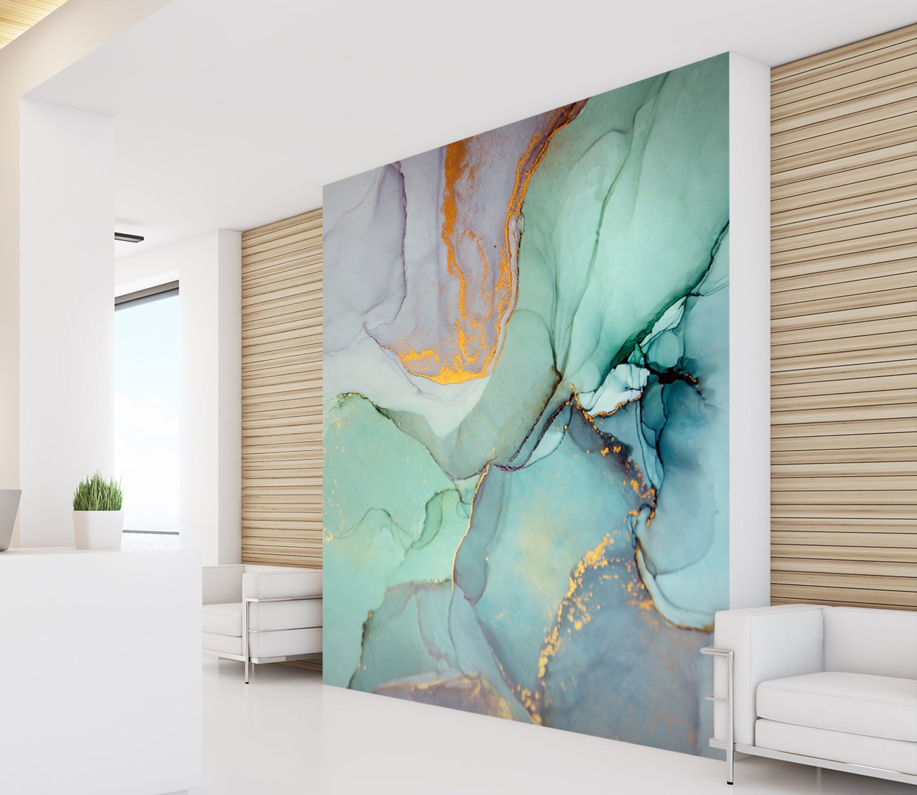 3D Irregular Green 079 Wall Murals