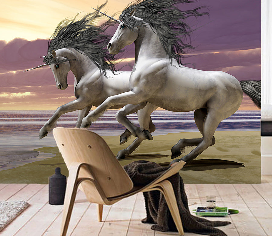 3D Two Horses 1518 Wall Murals