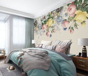 3D Painted Flowers 1537 Wall Murals