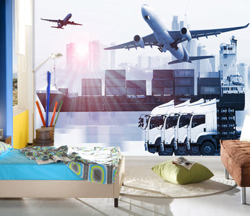 3D Cargo Transport 233 Vehicle Wall Murals