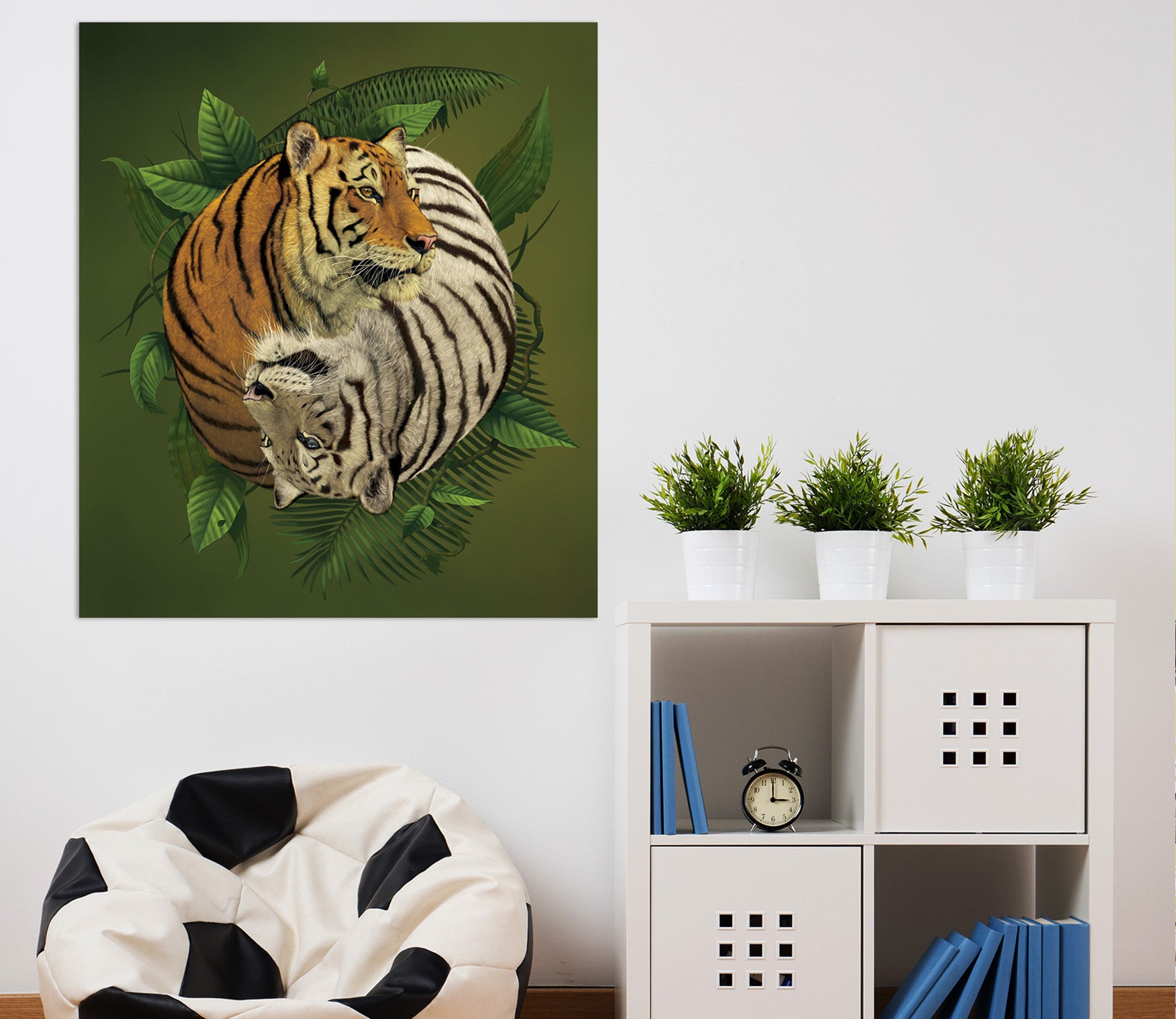 3D Tiger Yin Yang 080 Vincent Hie Wall Sticker