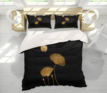 3D Golden Lotus Leaf 185 Boris Draschoff Bedding Bed Pillowcases Quilt