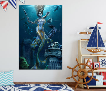 3D Mermaid 5135 Tom Wood Wall Sticker
