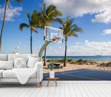 3D Coconut Tree Beach 1494 Wall Murals