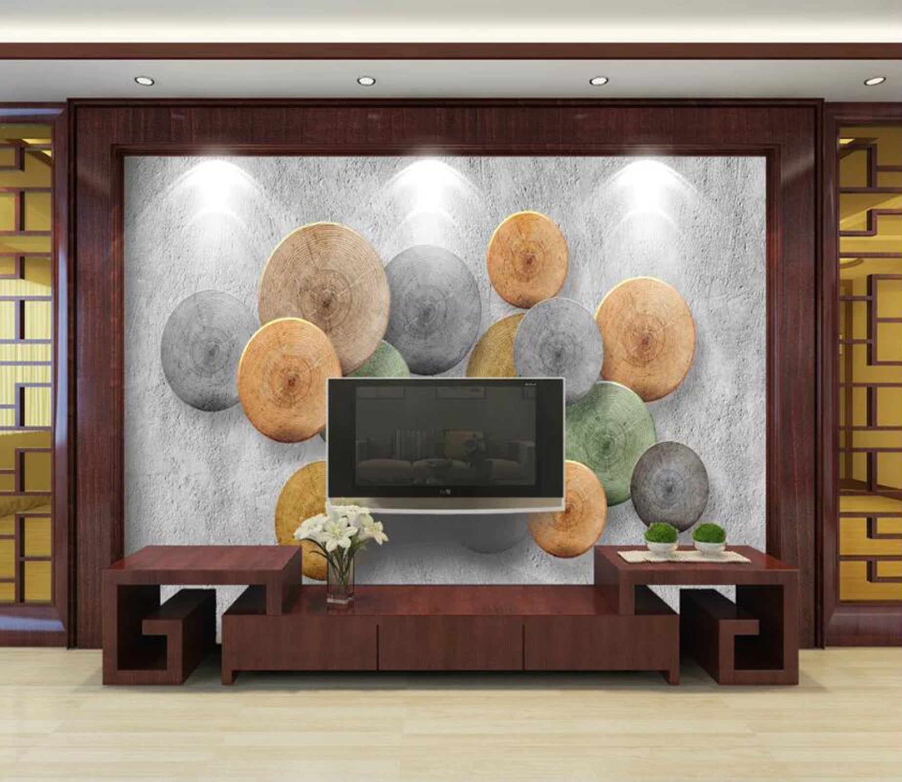 3D Colored Circle WC99 Wall Murals Wallpaper AJ Wallpaper 2 