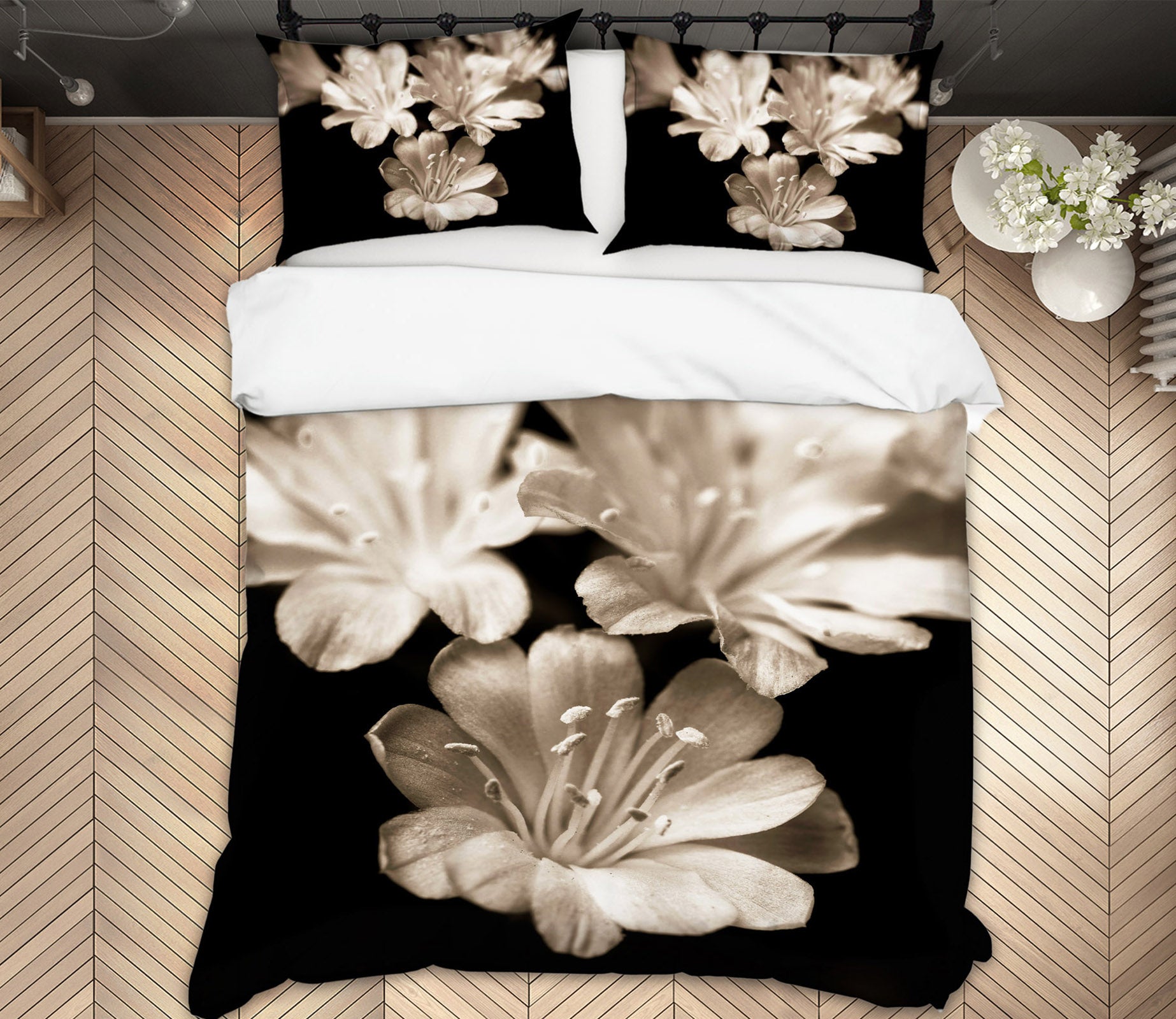 3D Grey Flowers 7101 Assaf Frank Bedding Bed Pillowcases Quilt Cover Duvet Cover