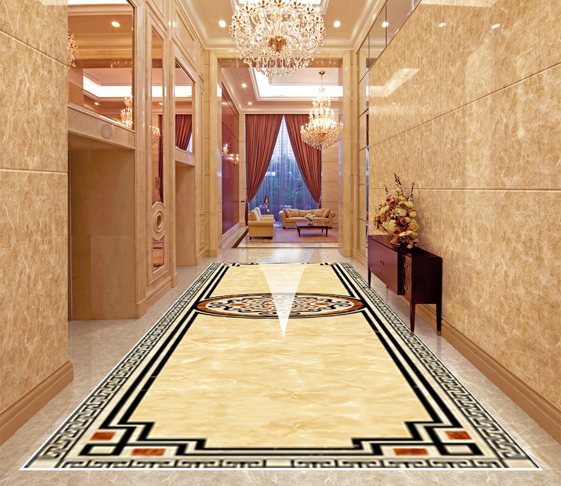 3D Black Marble Pattern WG651 Floor Mural Wallpaper AJ Wallpaper 2 