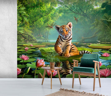 3D Tiger Lily 115 Jerry LoFaro Wall Mural Wall Murals