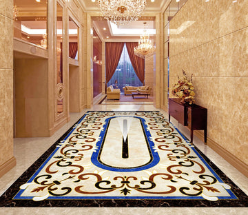 3D Blue Pattern WG708 Floor Mural Wallpaper AJ Wallpaper 2 