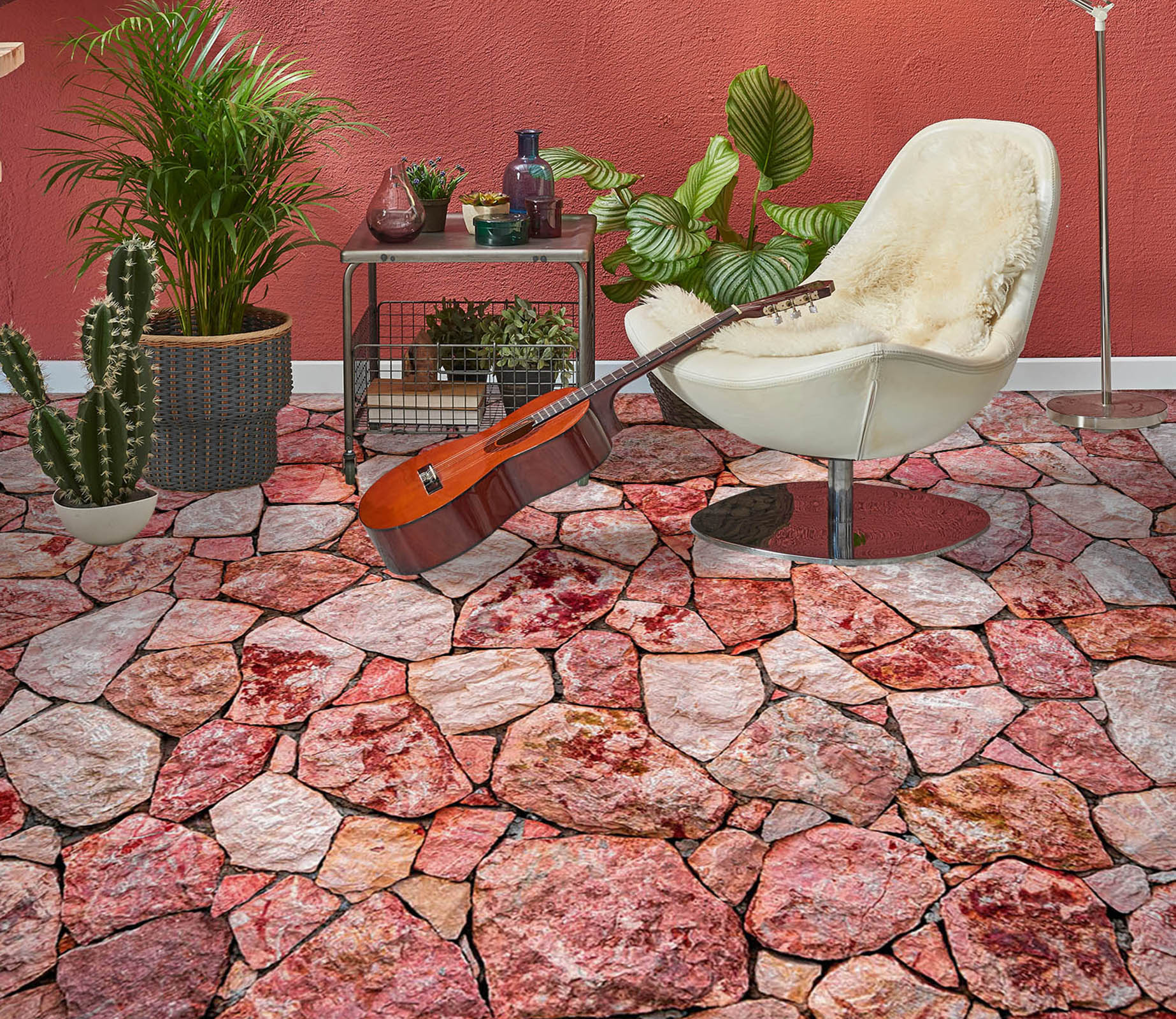 3D Pink Texture Stones 984 Floor Mural  Wallpaper Murals Self-Adhesive Removable Print Epoxy