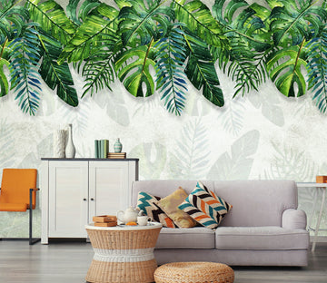 3D Green Leaf WG027 Wall Murals