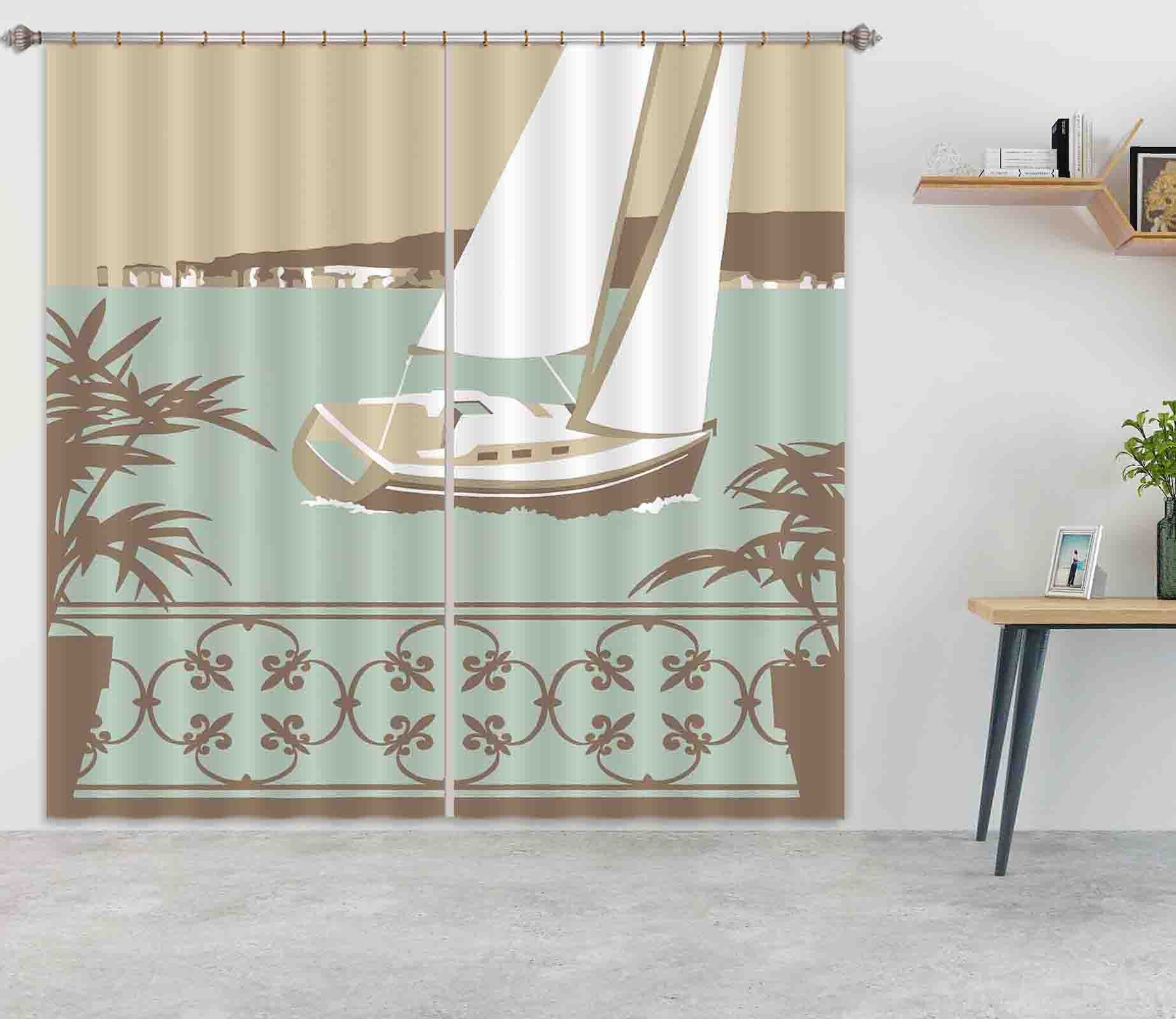 3D Sandbanks Balcony 144 Steve Read Curtain Curtains Drapes