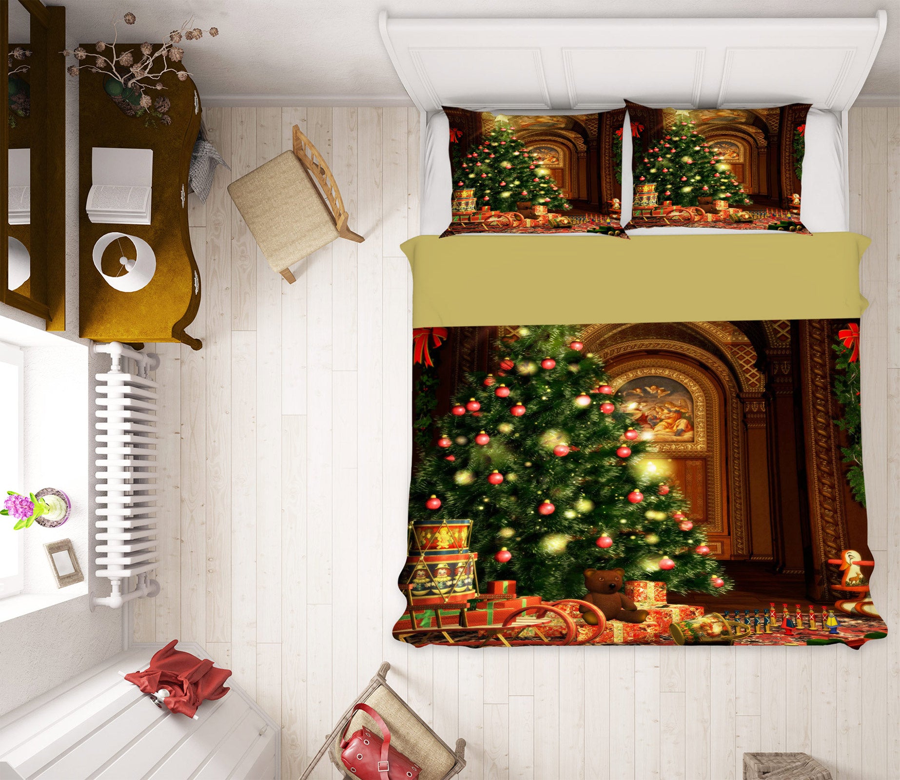 3D Tree 52102 Christmas Quilt Duvet Cover Xmas Bed Pillowcases