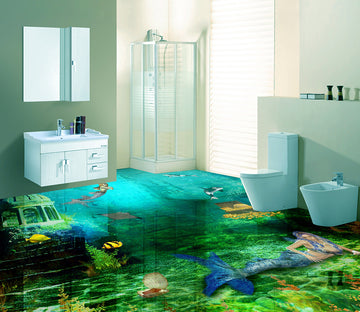 3D Mysterious Mermaid 549 Floor Mural  Wallpaper Murals Rug & Mat Print Epoxy waterproof bath floor