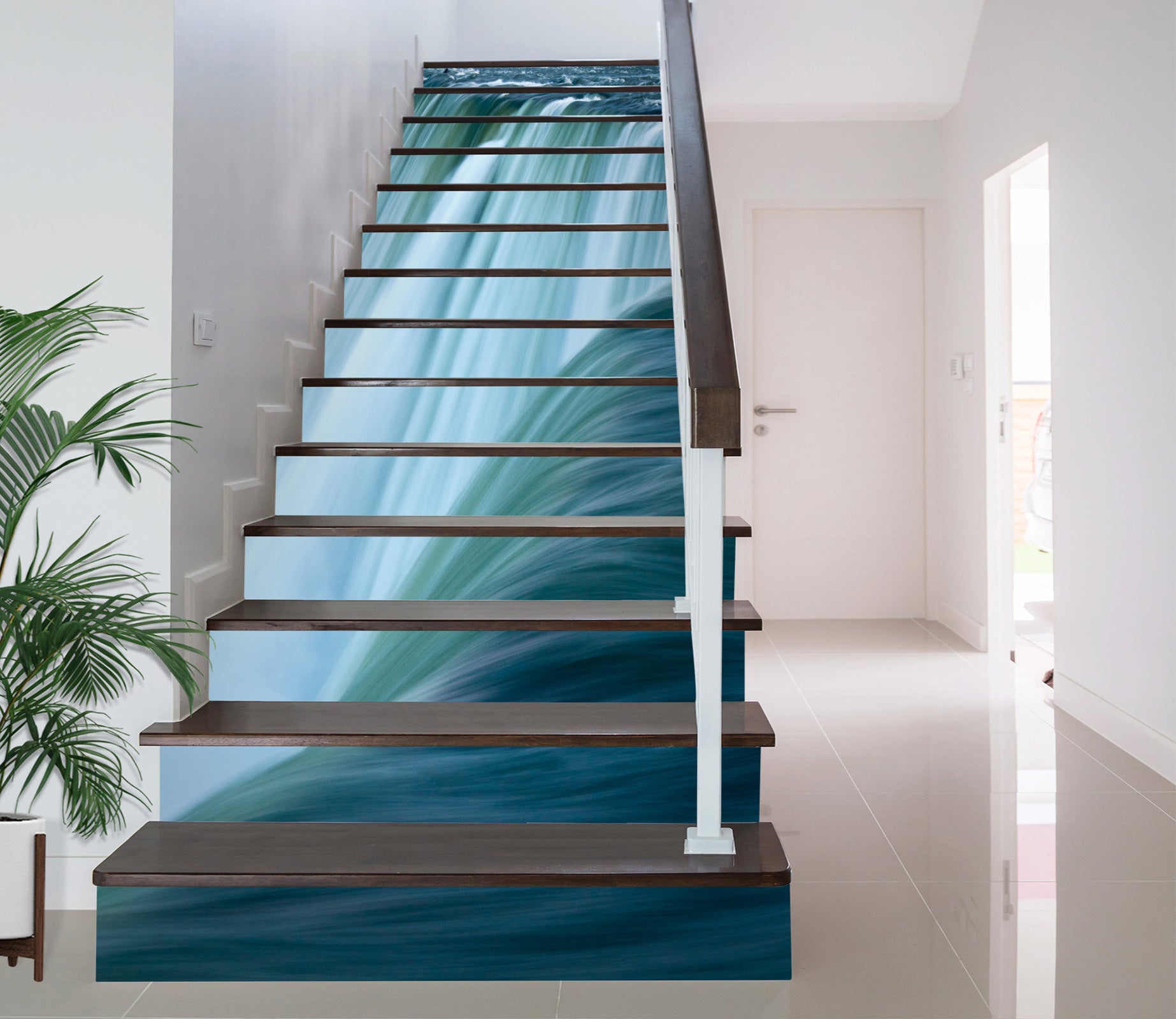 3D The Majestic Waterfall 397 Stair Risers