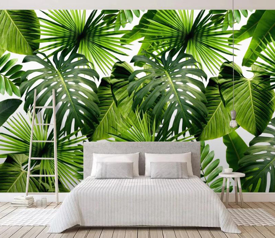 3D Green Broad Leaf 587 Wall Murals