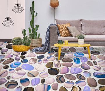 3D Smooth Colored Pebbles 076 Floor Mural  Wallpaper Murals Rug & Mat Print Epoxy waterproof bath floor
