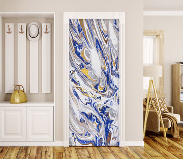 3D Grey Blue Pigment 9201 Valerie Latrice Door Mural