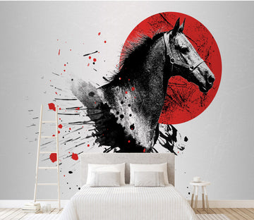 3D Red Sun Horse WG217 Wall Murals