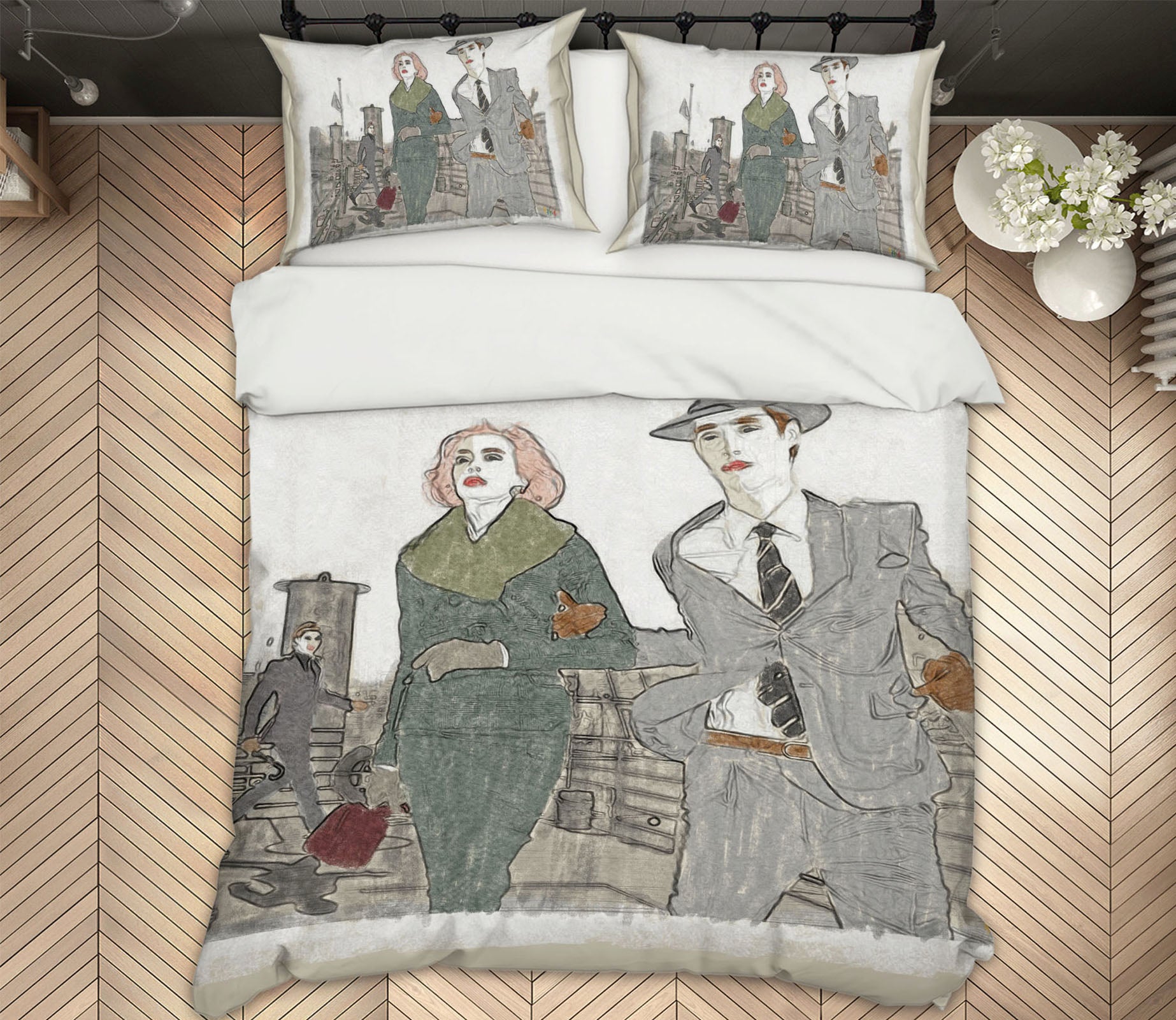 3D Couple Dating 2007 Marco Cavazzana Bedding Bed Pillowcases Quilt