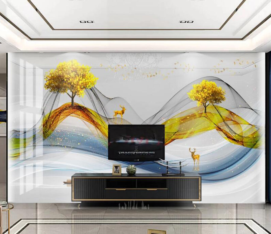 3D Two Ribbons 180 Wall Murals